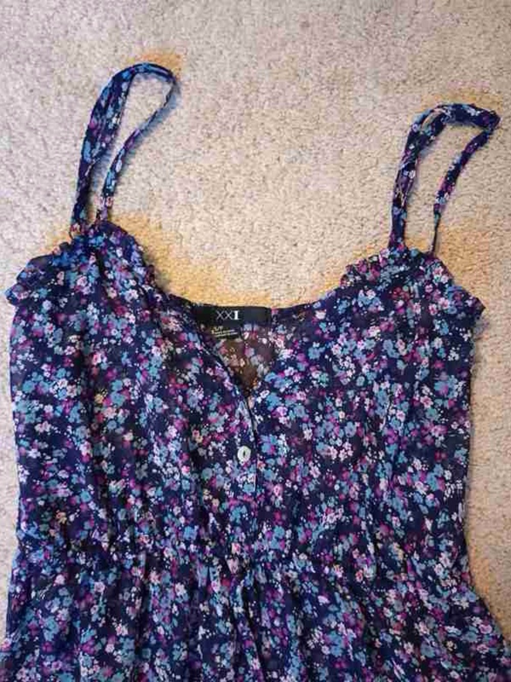 Floral Navy Spaghetti-Strap Cami Top - Picture 2 of 2